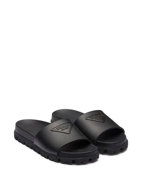 prada black pool slides|saks prada slides.